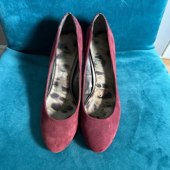 Sam Edelman Fiorenza Burgundy Suede Pump - Size 8 - Picture 6 of 7